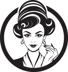 Business Belle Mascot Logo with a Woman Professional Perfection Working Woman Vector Icon