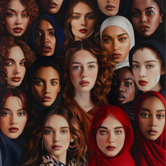 Obraz premium celebration of international women’s day with women of multiple ethnicity in one image