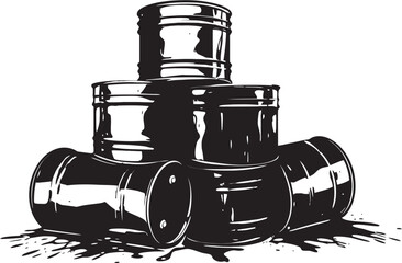 Midnight Marque Sleek Black Barrel Symbol Ebony Elegance Vector Logo of a Dark Barrel
