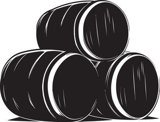 Midnight Marque Elegant Barrel Symbol Darkened Draught Black Barrel Vector Logo