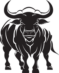Whimsical Wanderer Cartoon Bull Logo Design Playful Ponder Full bodied Bull Vector Icon
