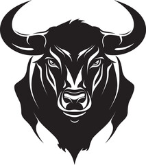 Cheerful Bull Companion Full bodied Cartoon Logo Mighty Mooer Cartoon Bull Vector Symbol