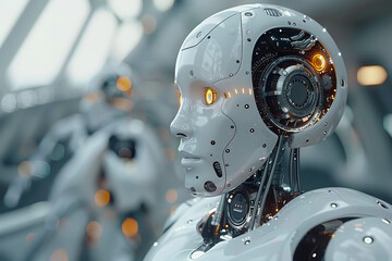 Artificial Intelligence Robot Humanoid Contrast