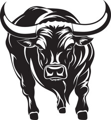 Mighty Horns Bull Vector Logo Illustration Bovine Brilliance Cartoon Bull Icon Emblem