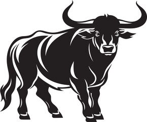 Bold Bull Charge Full Body Bull Vector Icon Cartoon Taurine Triumph Full bodied Bull Emblem