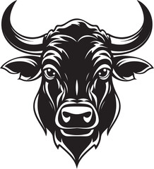 Whimsical Whiskers Full Body Bull Emblem Dynamic Taurus Cartoon Bull Symbol