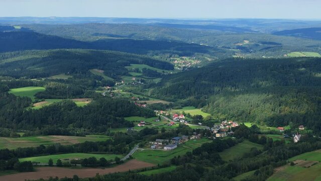 Beautiful Landscape Mountains Bieszczady Bircza Leszczawa Aerial View Poland