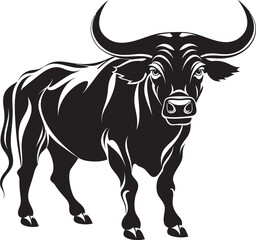 Bullish Brilliance Cartoon Full Body Logo Charging Champion Full bodied Bull Icon Design