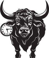 Bullish Energy Full bodied Bull Vector Design Brawny Beast Cartoon Bull Logo Creation