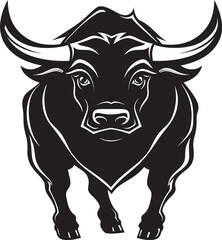 Cartoon Bull Blitz Full bodied Bull Illustration Whimsical Whiskers Full Body Bull Emblem