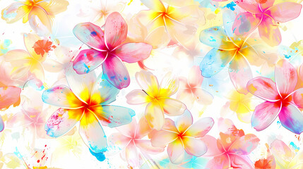 seamless frangipani flower background tile