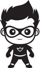 Lil Legend Superhero Vector Logo Cute Crusader Adorable Hero Icon Design