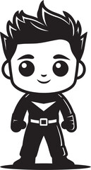 Dynamic Doll Adorable Hero Vector Symbol Lil Legend Cute Superhero Vector Logo