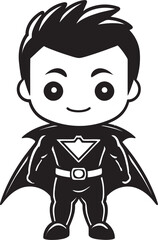 Cape Cutie Adorable Hero Icon Design Mini Marvel Cute Superhero Emblem