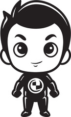 Tiny Triumph Adorable Hero Emblem Super Sparkle Cute Superhero Vector Icon