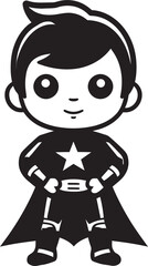 Dynamic Duo Adorable Hero Icon Design Tiny Titan Cute Superhero Emblem