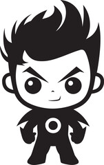 Mighty Mite Cute Superhero Vector Design Superheroic Sparkle Adorable Hero Icon