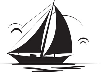 Maritime Minimalism Simple Boat Vector Logo Tranquil Transit Minimalist Boat Icon Design