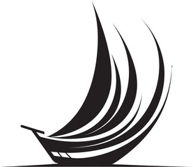 Sailors Zen Minimal Boat Emblem Design Streamlined Craft Simple Boat Icon