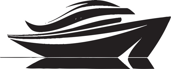 Barely a Breeze Minimalist Boat Emblem Modest Mariner Boat Icon in Vector
