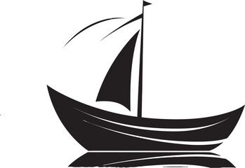 Gentle Glide Minimal Boat Vector Logo Miniature Mariner Minimalist Boat Icon Design