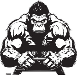 Gaming Gorilla Grip Strong Primate Emblem Mighty Monkey Mastery Gamepad Gladiator Logo