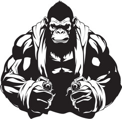 Gaming Gorilla Grasp Mighty Ape Gaming Emblem Mighty Muscle Mastery Primate Powerplay Logo
