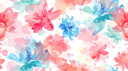 Seamless colorfull waterlilly background pattern tile	
