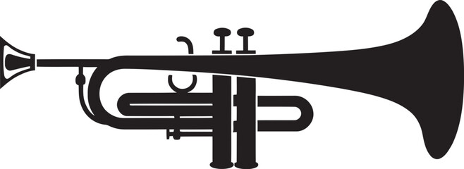 Harmonic Pulse Iconic Trumpet Symbol Golden Melody Trumpet Vector Design
