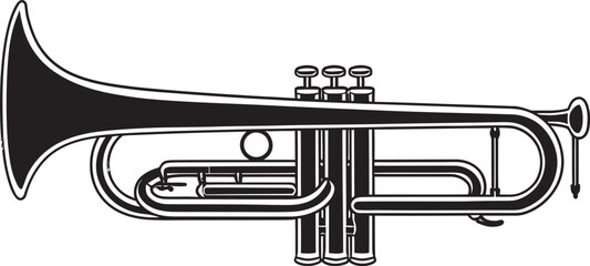 Trumpet Harmony Iconic Music Logo Brass Brilliance Golden Trumpet Symbol