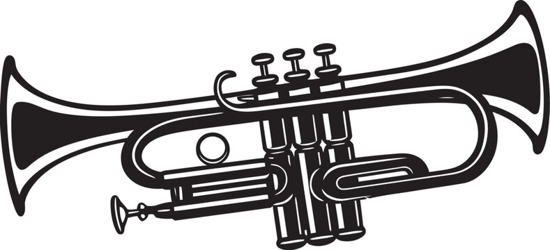Sonic Serenade Music Trumpet Emblem Trumpet Harmony Melodic Icon Design