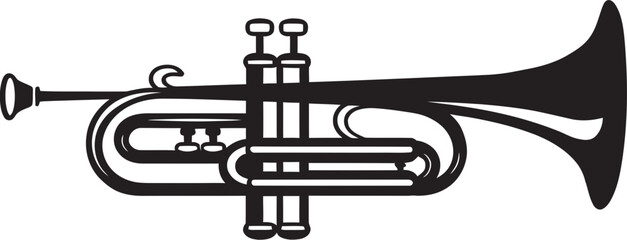 Brass Serenade Golden Trumpet Design Golden Echo Iconic Trumpet Emblem
