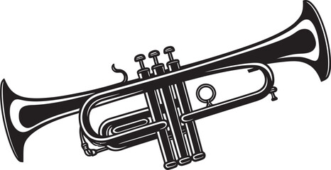 Trumpet Harmony Melodic Icon Symbol Brass Serenade Golden Trumpet Design
