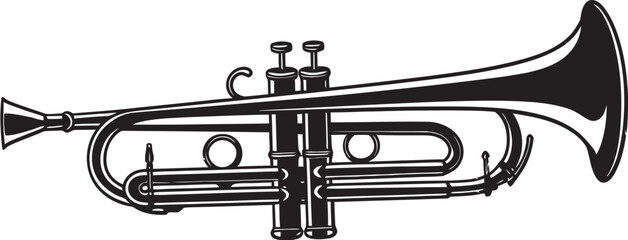 Trumpet Crescendo Iconic Emblem Brass Resonance Golden Trumpet Symbol