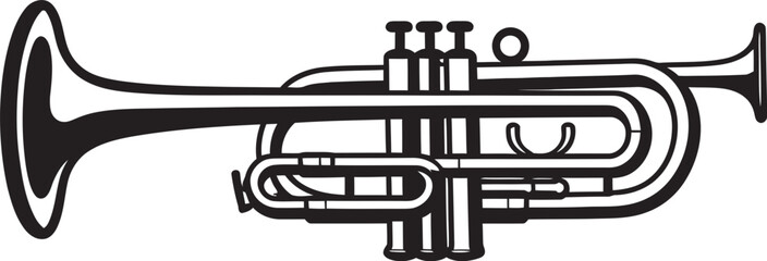 Brass Blast Trumpet Vector Emblem Melodic Horn Musical Trumpet Icon