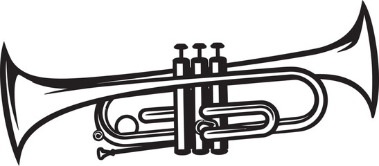 Golden Harmony Melodic Trumpet Logo Harmonic Pulse Musicians Trumpet Vector