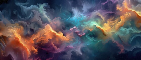A colorful swirl of smoke. Generative AI.