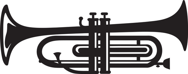 Trumpet Tempo Dynamic Horn Emblem Musical Mastery Vibrant Trumpet Design