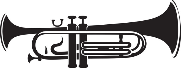 Golden Groove Trumpet Vector Symbol Sonic Serenade Musical Trumpet Icon Design