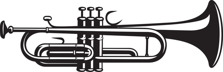 Melodic Majesty Musical Trumpet Icon Design Harmony Herald Sound Icon Emblem