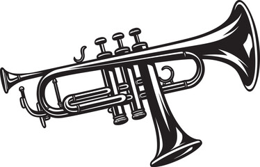 Sonic Serenade Music Trumpet Emblem Trumpet Tempo Trumpet Vector Symbol