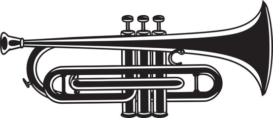Trumpet Tempo Music Trumpet Logo Rhythmic Resonance Sound Icon Emblem