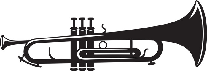 Melodic Marvel Musical Trumpet Emblem Brass Blast Trumpet Vector Design