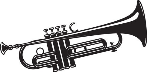 Symphonic Sounds Musical Trumpet Symbol Golden Groove Trumpet Icon Emblem