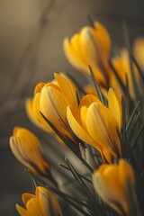 A macro background of yellow flowers in a visual composition with beautiful details. Yellow flowers in natural tones and fine textures.