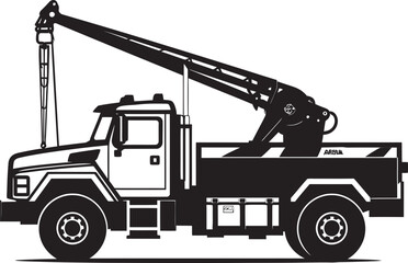 Lift Logic Truck Crane Icon Symbol CraneCraft Sturdy Truck Crane Logo Emblem
