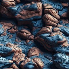 Seamless 3d realistic irregular geos fantasy background, luxury wallpaper design. Generative ai