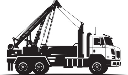 Elevated Efficiency Truck Crane Symbol Design Lifting Legends Crane Truck Icon Logo