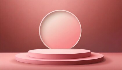 pink and white wallpaper abstract minimal scene round pink podium, a soft pink wall background, plate on red background
