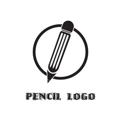 Unique and simple pencil logo template